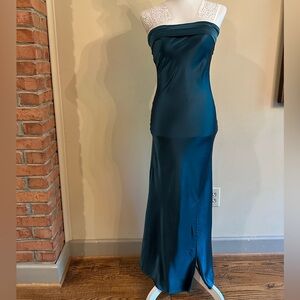 Altar'd State Blue Strapless Cocktail Gown